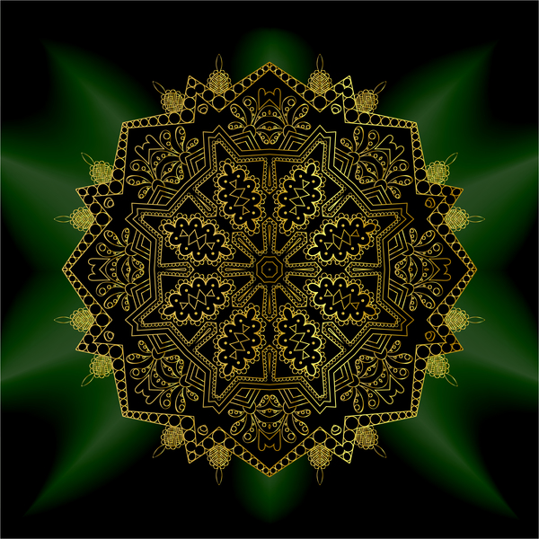 Mandala golden pattern decor vector 01