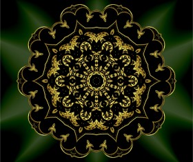 Mandala golden pattern decor vector 03