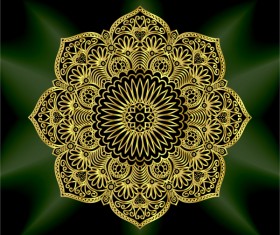 Mandala golden pattern decor vector 04