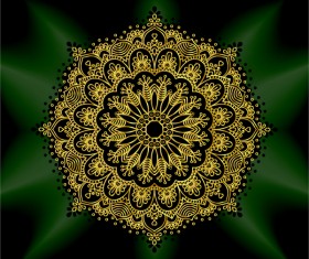 Mandala golden pattern decor vector 05