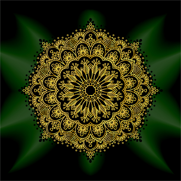 Mandala golden pattern decor vector 05