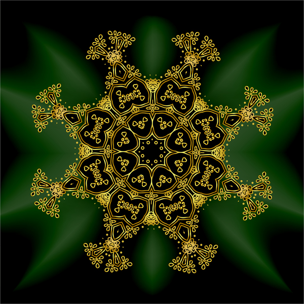 Mandala golden pattern decor vector 06