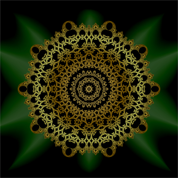 Mandala golden pattern decor vector 07