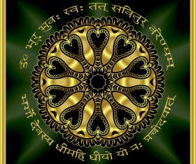 Mandala golden pattern decor vector 11