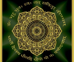 Mandala golden pattern decor vector 12