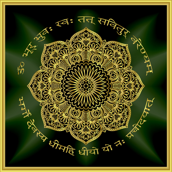 Mandala golden pattern decor vector 12