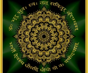 Mandala golden pattern decor vector 13