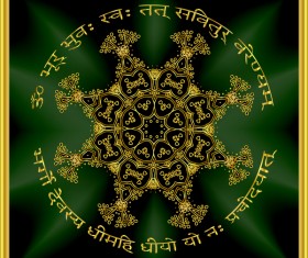 Mandala golden pattern decor vector 14