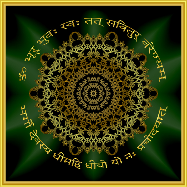Mandala golden pattern decor vector 15