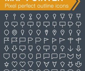 Map Pointer icons set