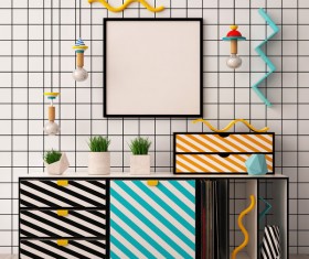 Memphis-style interior decoration Stock Photo 02