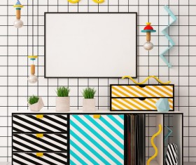 Memphis-style interior decoration Stock Photo 03