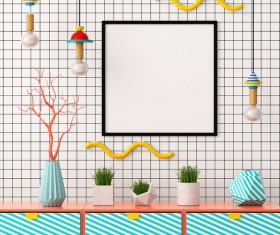 Memphis-style interior decoration Stock Photo 04