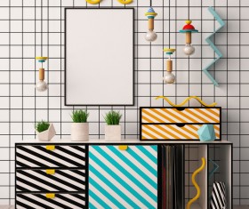 Memphis-style interior decoration Stock Photo 05