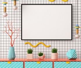 Memphis-style interior decoration Stock Photo 06