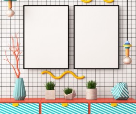 Memphis-style interior decoration Stock Photo 07