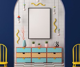 Memphis-style interior decoration Stock Photo 09