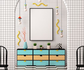 Memphis-style interior decoration Stock Photo 12