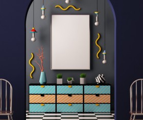 Memphis-style interior decoration Stock Photo 14