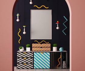 Memphis-style interior decoration Stock Photo 15