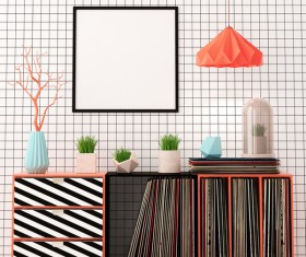 Memphis-style interior decoration Stock Photo 16