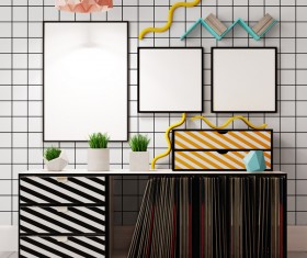 Memphis-style interior decoration Stock Photo 17