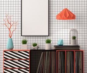 Memphis-style interior decoration Stock Photo 18