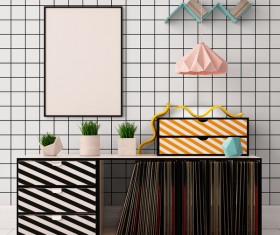 Memphis-style interior decoration Stock Photo 21