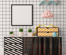 Memphis-style interior decoration Stock Photo 23