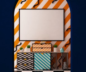 Memphis-style interior decoration Stock Photo 27