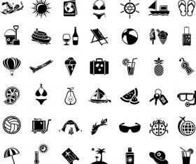 Mini black travel icons set 03