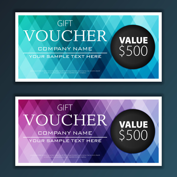 Modern gift voucher template vector 07