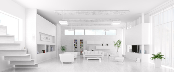 Modern loft with a kitchen and living room Stock Photo 04 free download