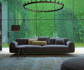 Modern loft with a kitchen and living room Stock Photo 06