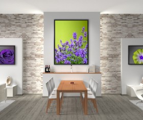 Modern loft with a kitchen and living room Stock Photo 11