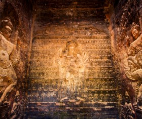 Mogao Grottoes within the Buddha statue HD picture