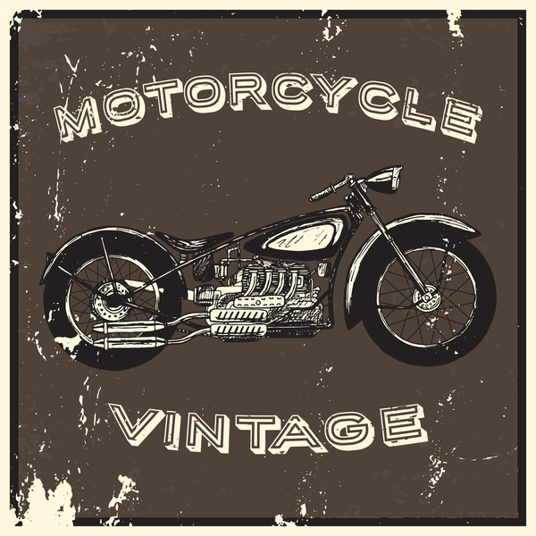 Motorcycle vintage poster vector background 03