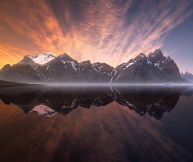 Mountain and sunset Stock Photo