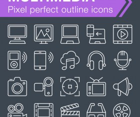 Multimedia icons set