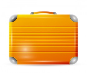 Orange polycarbonate suitcase vector