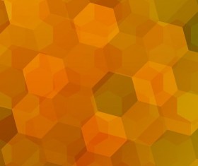 Orange with green hexagon backgrounds vector 01