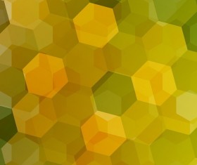 Orange with green hexagon backgrounds vector 02