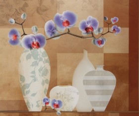 Orchid decorative painting Stock Photo
