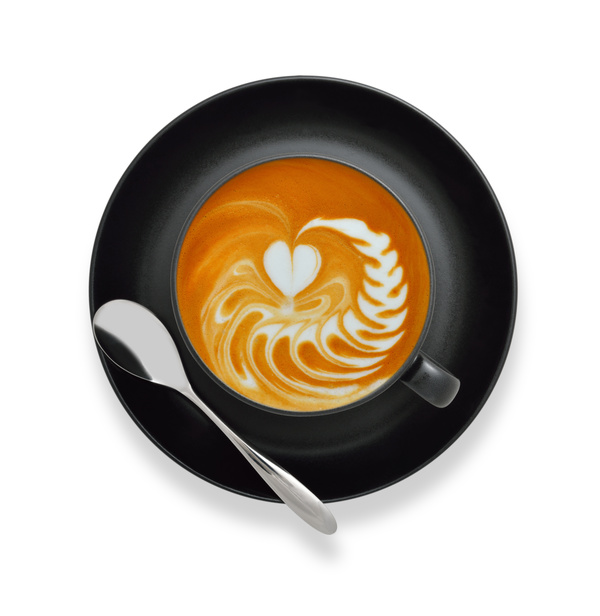Ornamental art and taste of both latte coffee 03
