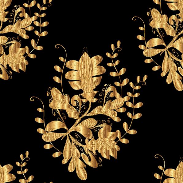 Ornaments golden luxury design vectors 03