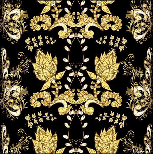 Ornaments golden luxury design vectors 05