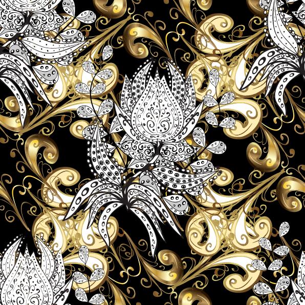Ornaments golden luxury design vectors 09