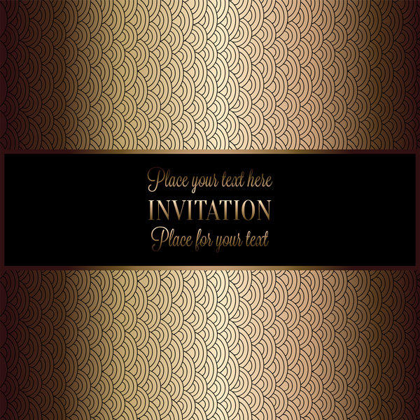 Ornate floral invitation card with luxury background vector 16
