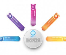 Paper tapes option infographic template vector 02