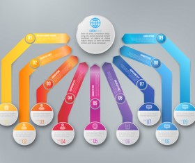 Paper tapes option infographic template vector 03